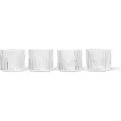 Ferm Living Wassergläser Ripple Low Clear 200 ml (4er-Set)