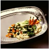 Papstar Aluminium-Servierplatte, oval, 430 x 290 mm, silber