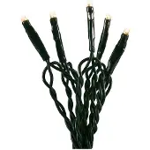 Konstsmide - Micro LED Lichterkette, verschweißt, 100 bernsteinfarbene Dioden, 24V Innentrafo, dunkelgrünes Kabel; 6354-820