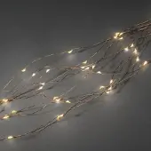 Konstsmide LED Tropfenlametta 10 Stränge mit 9 Dioden 90 bernsteinfarbene Dioden kupferfarbener Draht
