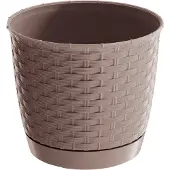 Prosperplast - RATOLLA ROUND 2L Blumentopf - 16,5 x 16,5 x 14,2 cm in der Farbe Mokka