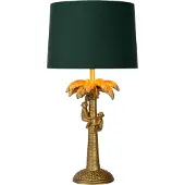 Lucide Tischlampe Extravaganza Coconut Gold mit grüner Kappe