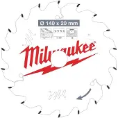 Milwaukee Kreissägeblatt 140/20 mm Z18 Wechselzahn Holz für Akku-Handkreissägen
