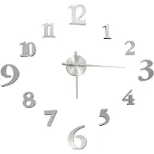vidaXL 3D-Wanduhr Modernes Design Silbern 100 cm XXL