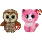 TY - Stofftiere - Beanie Boo's - Percy Owl & Reagan Cat