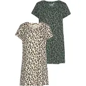 Vivance DREAMS Sleepshirt in ecru-schwarz-gemustert | Gr.: 32/34