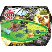 Spin Master Bakugan Evo Battle Arena, zerlegbares Spielfeld in neongrün mit exklusivem Aurelus Leonidas, Wurfkreisel, 6 Jahr(e)