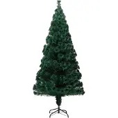 vidaXL Künstlicher Weihnachtsbaum mit Ständer Grün 240 cm Fiberoptik