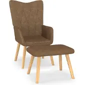 vidaXL Relaxsessel mit Hocker Taupe Stoff