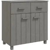 vidaXL Sideboard HAMAR Hellgrau 79x40x80 cm Massivholz Kiefer