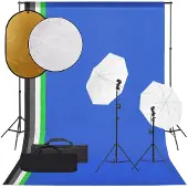 vidaXL Fotostudio-Set mit Beleuchtung, Hintergrund und Reflektor