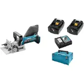 Makita DPJ 180 RMJ 18 V Li-Ion Akku Nutfräse im Makpac + 2 x 4,0 Ah Akkus + Ladegerät