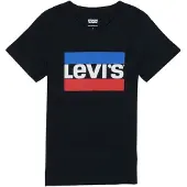 Levi's T-Shirt KIDS "LVB SPORTSWEAR LOGO TEE", Jungen, Gr. 8/128, schwarz, Single Jersey, Obermaterial: 100% Baumwolle, bedruckt, Basic schmal hüftlang, Rundhals, Shirts T-Shirt, for BOYS