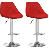 vidaXL Barhocker 2 Stk. Weinrot Kunstleder