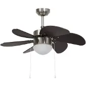 vidaXL Deckenventilator mit dunkelbrauner Lampe 76 cm