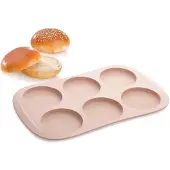 Tescoma Backform DELLA CASA, für 6 Burgerbrötchen, aus Silikon, 34,5 x 21,5 x 1 cm, beige, Brötchenbackform