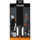 Stiga Vision 4-sterren tafeltennisbatje, zwart/rood