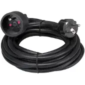 Perel Verlängerungskabel 5 m schwarz 3g1,5 Pin Masse (zwart)