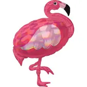 Basic Amscan 3937801 - SuperShape Folienballon Pink Flamingo, 71 cm x 83 cm, Luftballon, Heliumballon