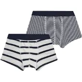 Petit Bateau Boxershorts - 2er-Pack - Navy/Weißgestreift - - 5 Jahre (110) - Boxershorts
