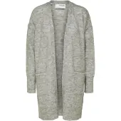 Selected Damen Pullover & Cardigans Lulu New Ls Knit Long Cardigan B - Lichtgrijs - Größe S