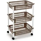 PlasticForte Kuchenwagen - auf Radern - 3 Schichten - taupe