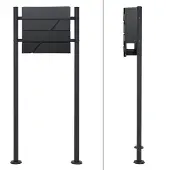 ML-Design Standbriefkasten Anthrazit mit Zeitungsfach Pfosten Anthrazit 120 cm