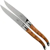 Laguiole , LAT22MINTHBRI, 2-teiliges Steakmesserset poliert, Thuya-Holz