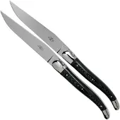 Laguiole T22MINTCNOI schwarz Micarta poliert 2-teiliges Steakmesserset