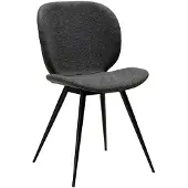 Ebuy24 (2er Set) Cloud Dan-Form Esszimmerstuhl Bouclé dunkelgrau.