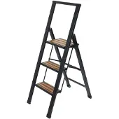 Wenko 3 stufig Alu Design Klapp Tritt Leiter Haushalt Steh XXL Stufen rutschfest