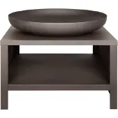 Esschert Design Esschert Feuerschale mit Holzlagerung 80 cm Schwarz