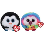 TY - Stofftiere - Teeny Puffies - Waddles Penguin & Owen Owl