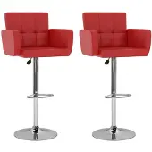 vidaXL Barhocker 2 Stk. Rot Kunstleder