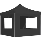 vidaXL Profi-Partyzelt Faltbar mit Wänden Aluminium 3×3m Anthrazit