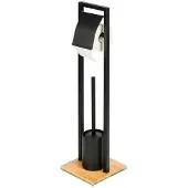 Wenko WC-Bürstenhalter Bambusa, Stand WC-Garnitur aus Bambus Wenko Schwarz, natur