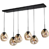 Masterlight Pendelleuchte Lava 6-flammig Glas Grau 130x35cm