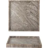 Bloomingville Majsa Tablett L35 Brown Marble - , Braun / Rost, für Küche, Marmor
