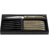 Style de Vie Grillmesser Laguiole Grau Pakka Glatt Set 6 Sdv
