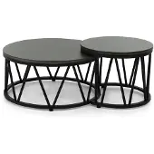 Apple Bee Beistelltisch Applebee Menton Lounge Set van 2 Aluminium Black Lava