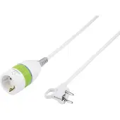 Renkforce 1362918 Strom Verlängerungskabel Weiß, Grün 5.00 m H05VV-F 3G 1,5 mm² mit Zwischenschalter