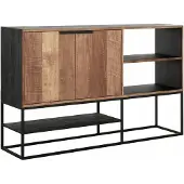 DTP Home Sideboard Cosmo Teakholz, Industrial Style, natur, Metallgestell schwarz, 160 cm breit