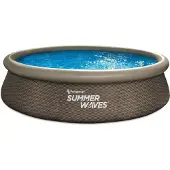 Summer Waves | Pool Quick Set 366 X 76 Cm | Dunkles Doppel-rattan