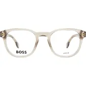 HUGO BOSS Boss 1384 Herren-Brille inkl. Gläser Vollrand Quadratisch Acetat-Gestell 49/21/145, gelb