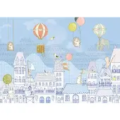 Overig Vliestapete "Digitaldruck Vlies - Rooftop Ralley - Größe 350 x 250 cm" bedruckt glatt Wohnzimmer, Schlafzimmer