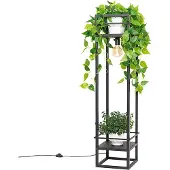 QAZQA Industrielle Stehlampe Schwarz Cage Rack