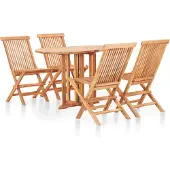 vidaXL 5-tlg. Garten-Essgruppe Klappbar Massivholz Teak