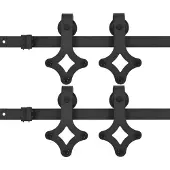 vidaXL Schiebetür-Beschlagsätze 2 Stk. 183 cm Stahl Schwarz