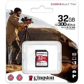 Kingston Canvas React Plus - Flash-Speicherkarte - 32 GB - Video Class V90 / UHS-II U3 / Class10 - SDXC UHS-II