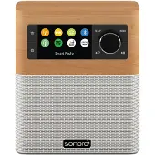 Sonoro STREAM, Internet, DAB, DAB+, FM, TFT, 6,1 cm (2.4"), 802.11a, 802.11b, 802.11g, Wi-Fi 4 (802.11n), Ahornfarbe, Weiß